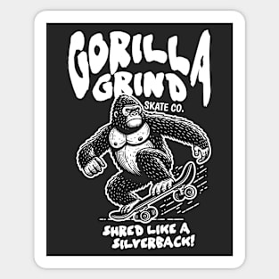 Gorilla Grind Skate Co. // Shred Like a Silverback! // Funny Skateboard Gorilla Sticker